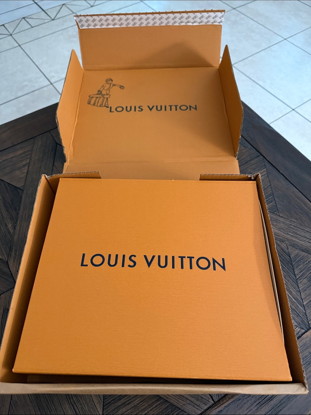 Louis Vuitton Orange Presentation Gift Box w/ Original Branded Shipping Box